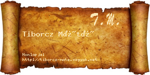Tiborcz Máté névjegykártya