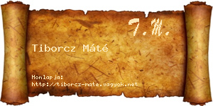 Tiborcz Máté névjegykártya
